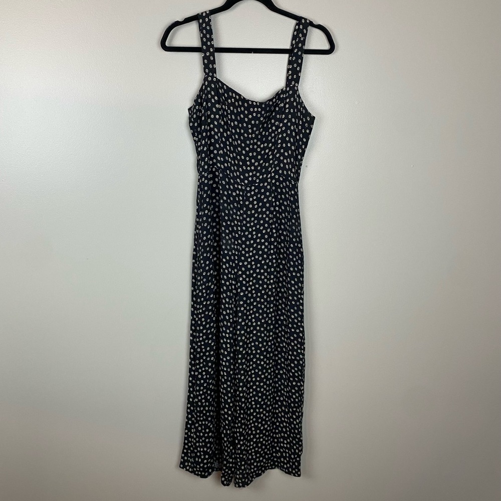 Reformation black and white floral flower daisy jumpsuit size medium